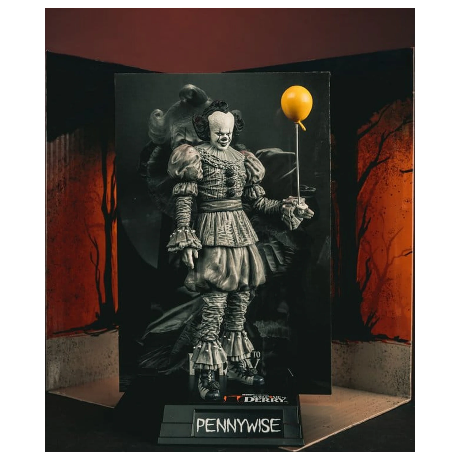 It Dobrodošli v Derry Movie Maniacs Figura Pennywise (črno-belo) 16 cm fotografija izdelka