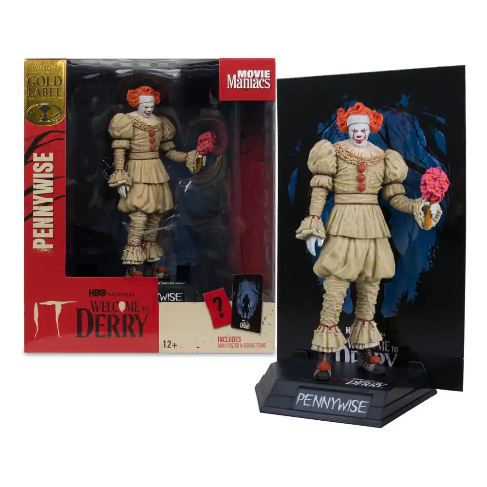 It: Welcome to Derry Movie Maniacs PVC kip Pennywise (Flashback) (Gold Label) 16 cm fotografija izdelka