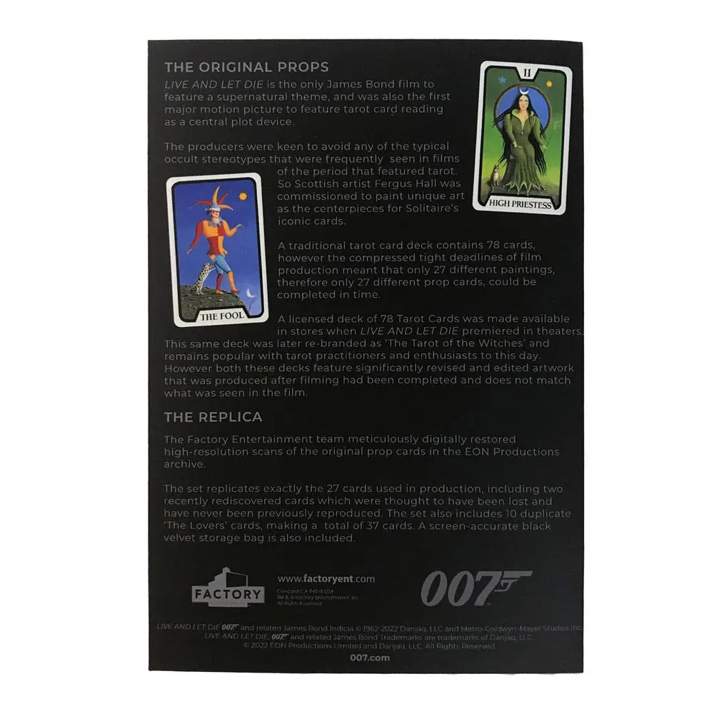 Replika Tarot kart James Bond 1/1 Limited Edition fotografija izdelka