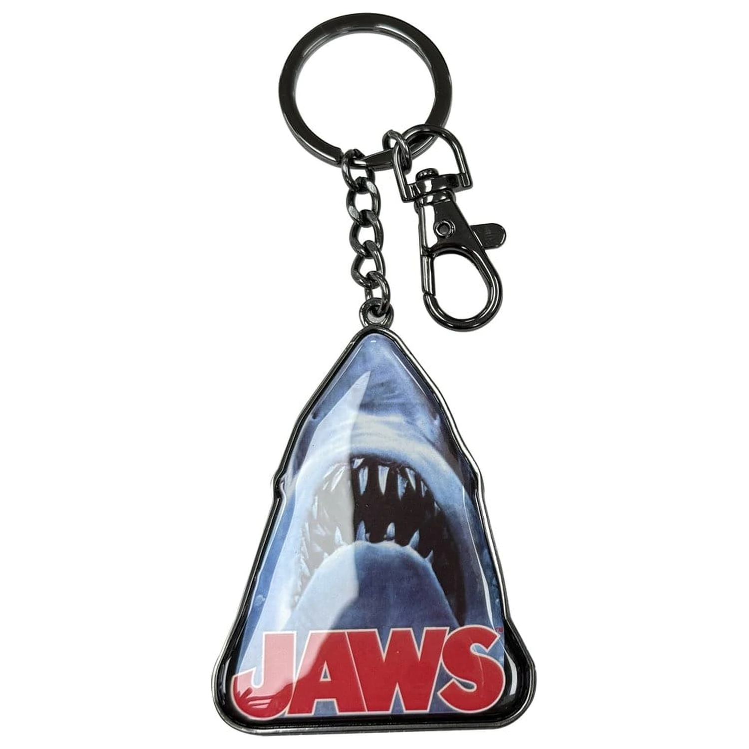 Jaws kovinski obesek za ključe z logotipom morskega psa 15 cm fotografija izdelka