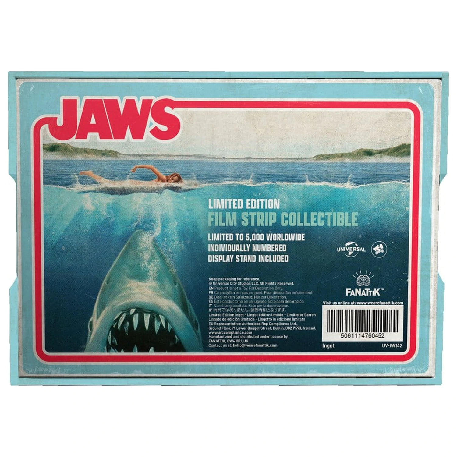 Jaws Ingot kovinski filmski trak zbirateljska omejena izdaja fotografija izdelka