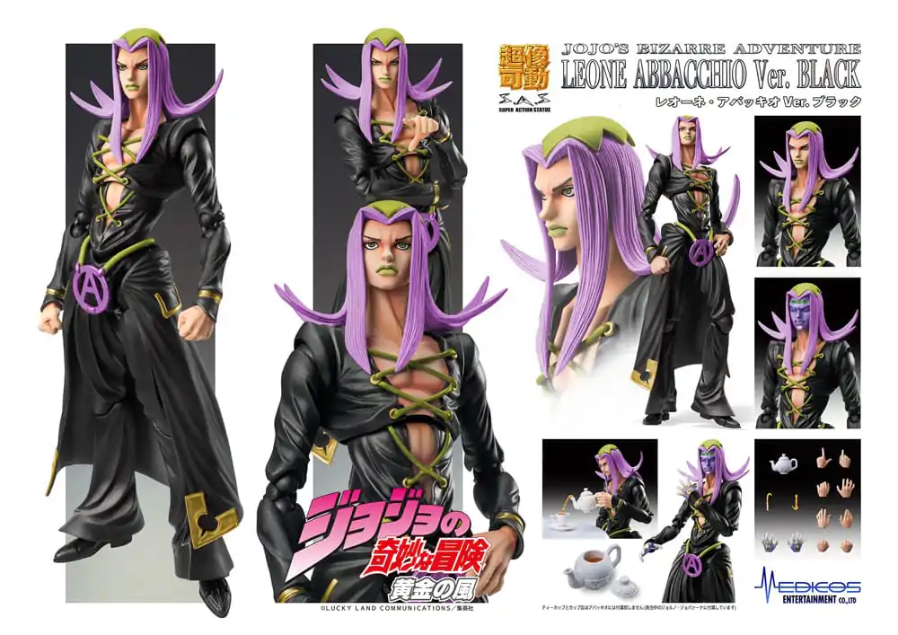 JoJo&#039;s Bizarre Adventure Part 5 Super Action Akcijska figura Chozokado Leone Abbacchio Black Ver. 16 cm fotografija izdelka