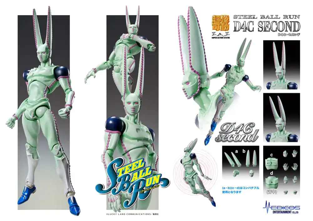 JoJo&#039;s Bizarre Adventure Part7 Steel Ball Run Super Action akcijska figura Chozokado D4C Second 20 cm fotografija izdelka