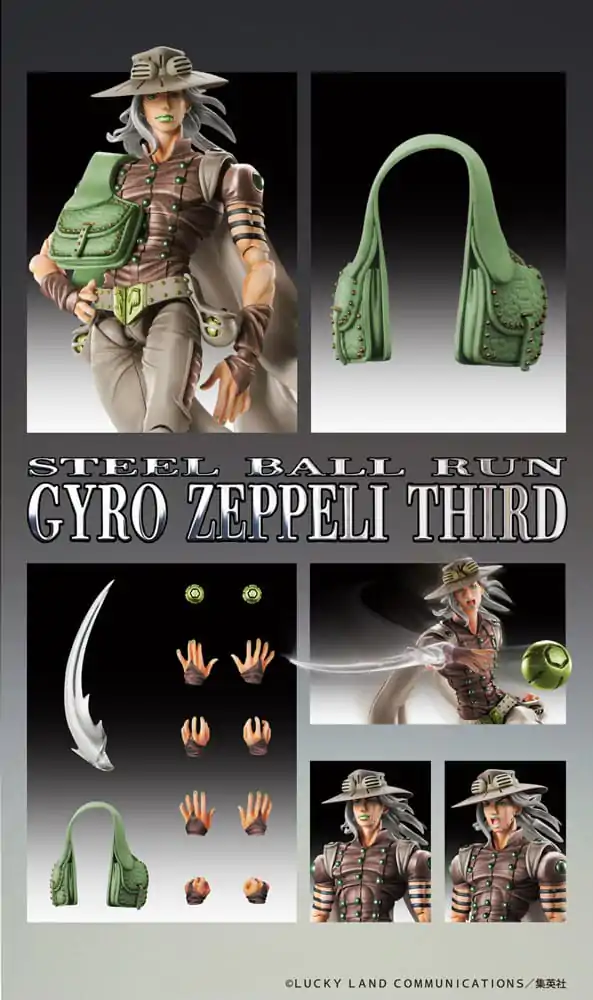 JoJo's Bizarre Adventure Part7 Steel Ball Run Super Action akcijska figura Chozokado Gyro Zeppeli Third 16 cm fotografija izdelka