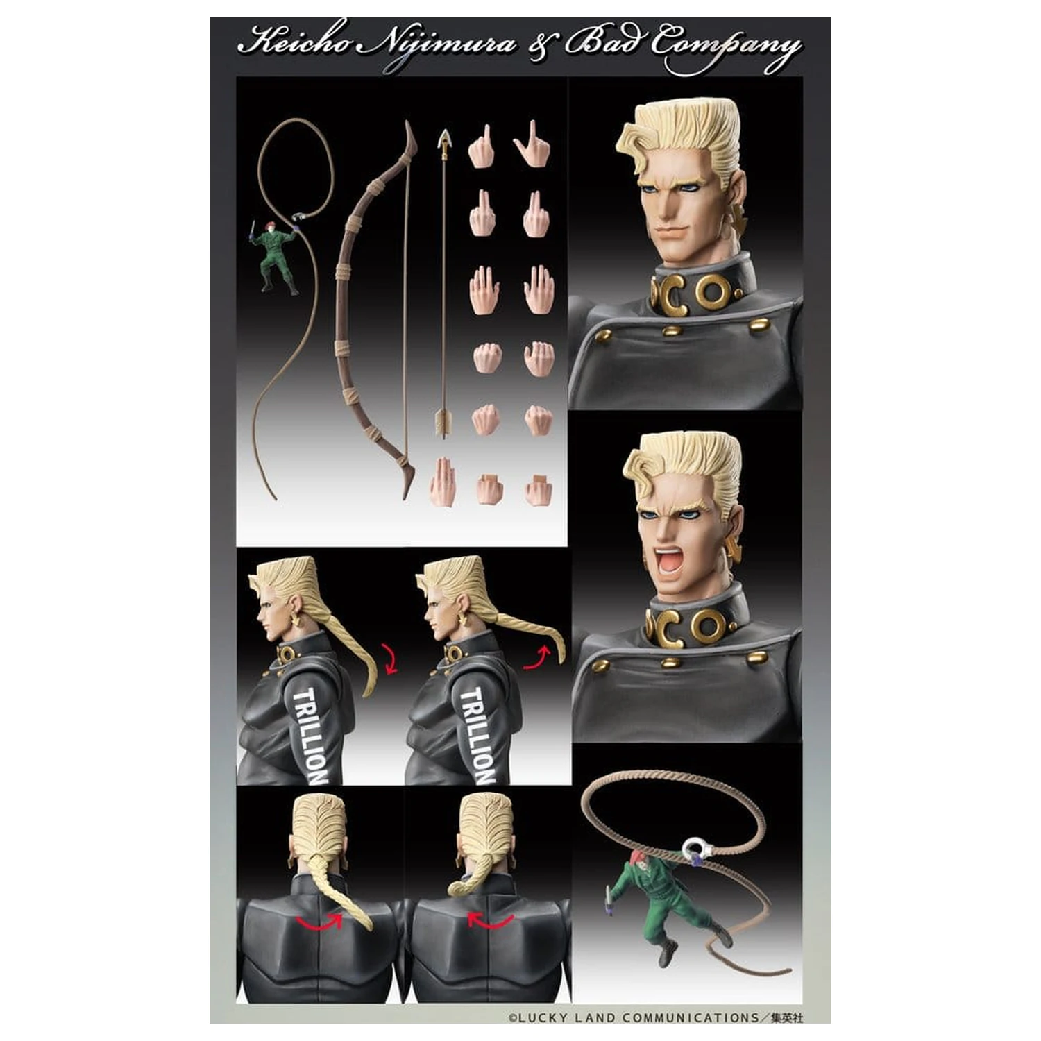 JoJo's Bizarre Adventure: Diamond Is Unbreakable Akcijska figura Chozokado Keicho Nijimura & Bad Company 17 cm fotografija izdelka
