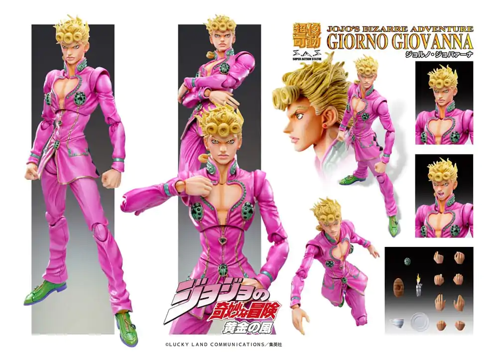 JoJo's Bizarre Adventure Part 5: Golden Wind akcijska figura Chozokado Giorno Giovanna (3rd-run) 15 cm fotografija izdelka