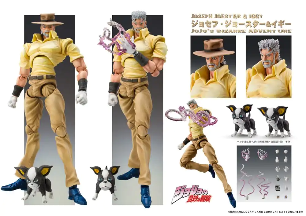 JoJo's Bizarre Adventure Super Action akcijska figura Chozokado (Joseph Joestar & Iggy) (3rd-run) 15 cm fotografija izdelka