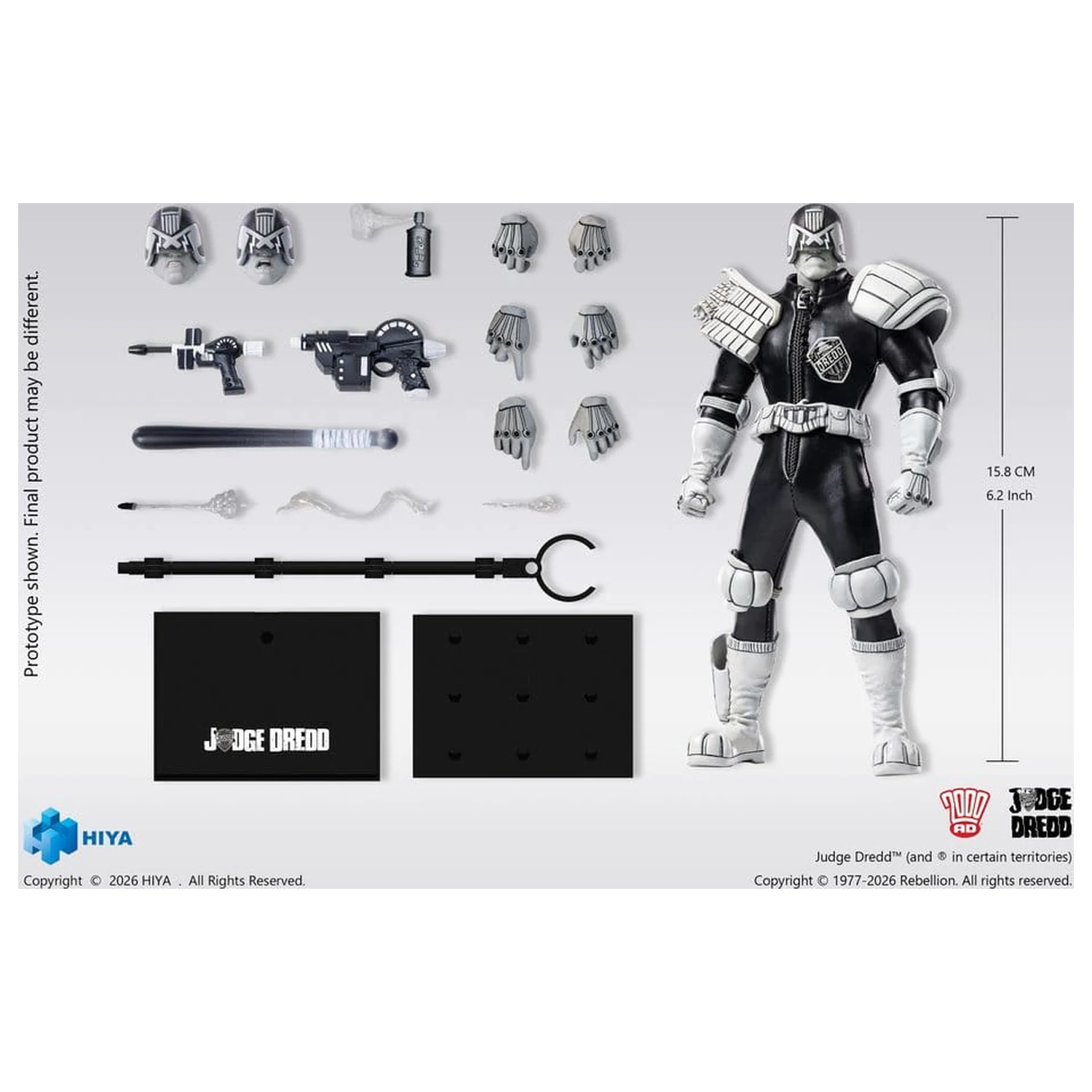 Judge Dredd Exquisite Super akcijska figura 1/12 Judge Dredd Black & White Ver. 15 cm fotografija izdelka