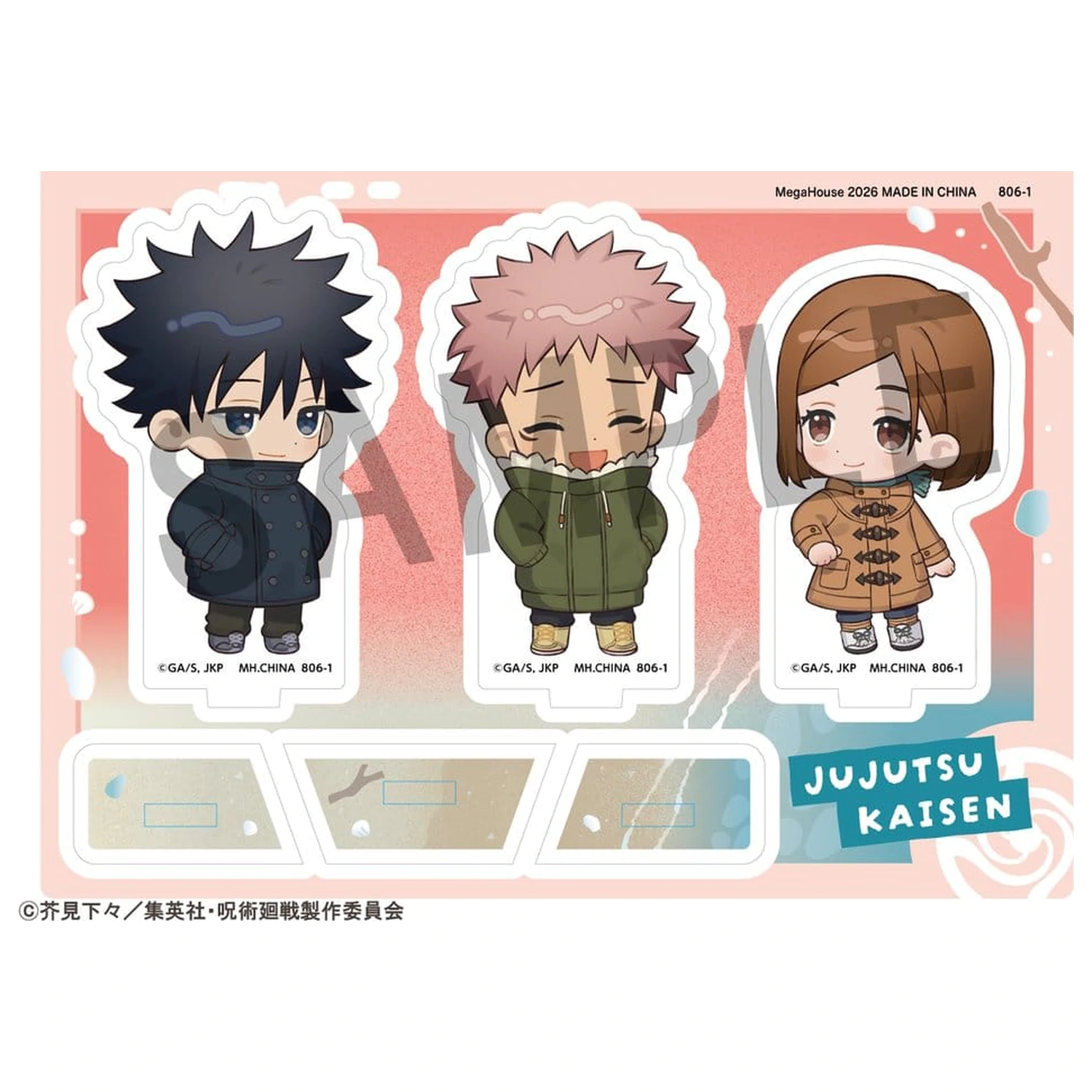 Jujutsu Kaisen Buddycolle Akrilno Stojalo 5th Anniversary C Megumi Fushiguro, Yuji Itadori & Nobara Kugisaki 10 cm fotografija izdelka