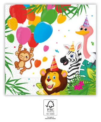 Jungle Baloni, Jungle Serviete 20 kosov 33x33 cm FSC fotografija izdelka