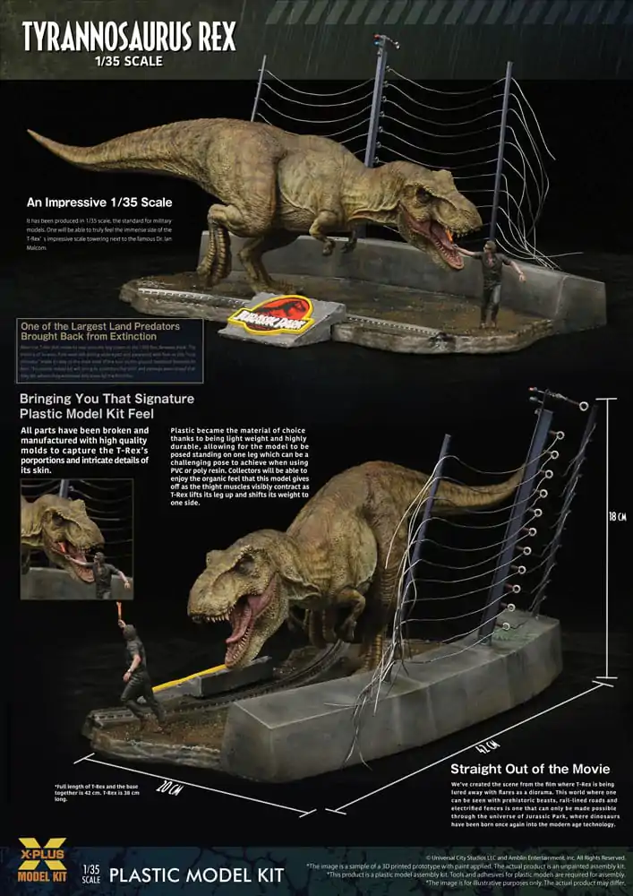 Jurassic Park Plastični model komplet 1/35 Tyrannosaurus Rex 42 cm fotografija izdelka