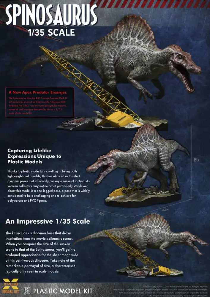 Jurassic Park III Plastični Model Komplet 1/35 Spinosaurus 41 cm fotografija izdelka