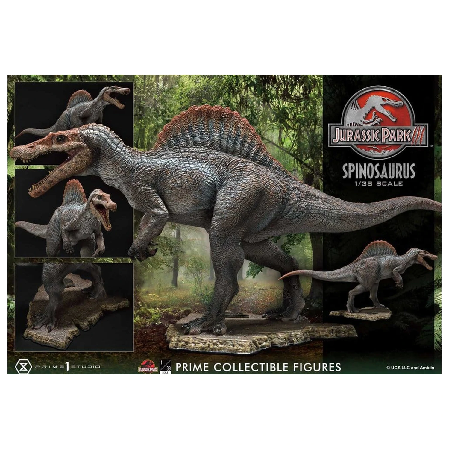 Jurassic Park III (Film) Prime Collectible Figures kip 1/38 Spinosaurus 24 cm fotografija izdelka