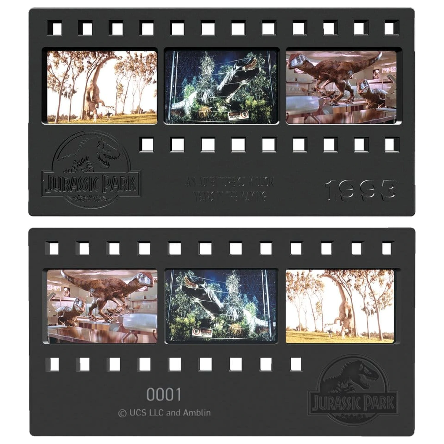 Jurassic Park Ingot kovinski filmski trak zbirateljski 12 cm fotografija izdelka