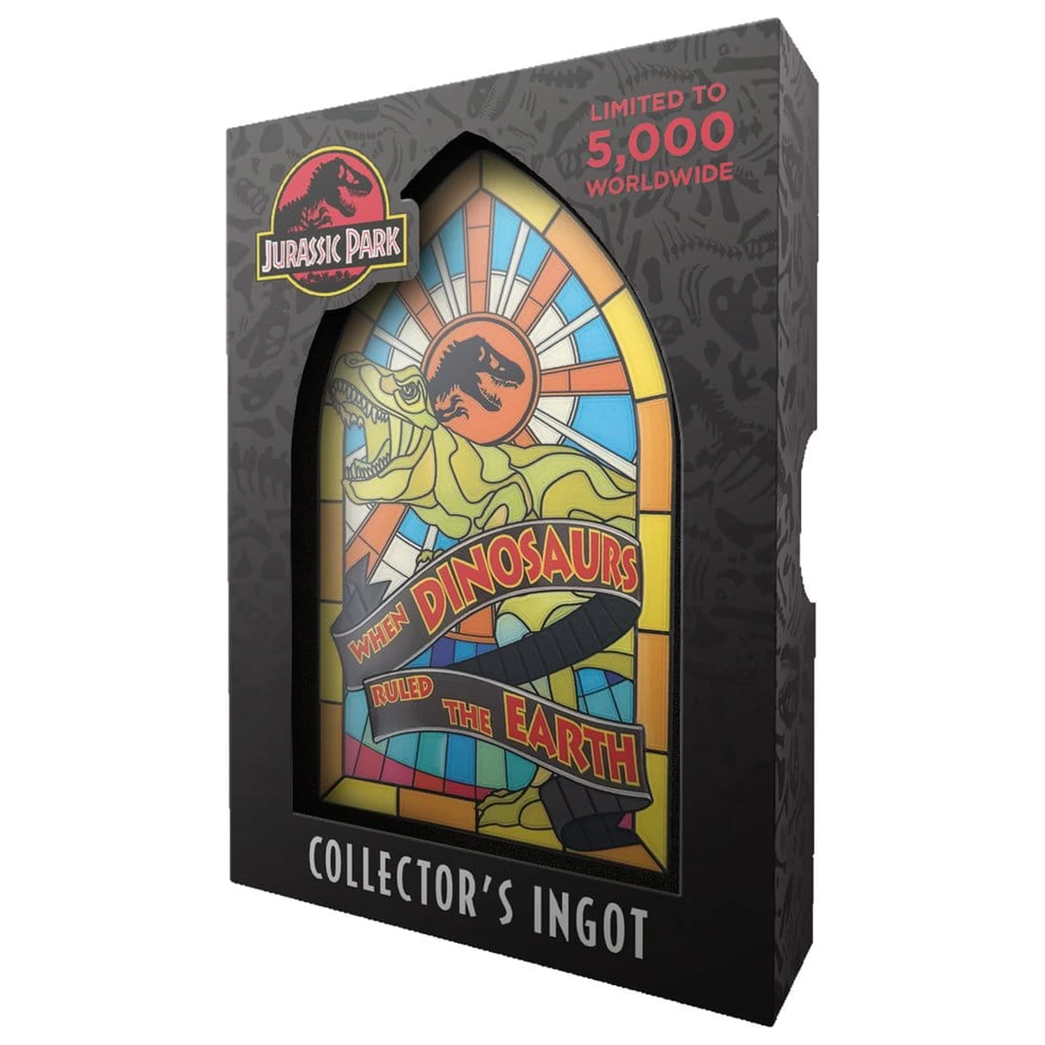 Jurassic Park Ingot Stained Glass Style Metal 11 cm fotografija izdelka