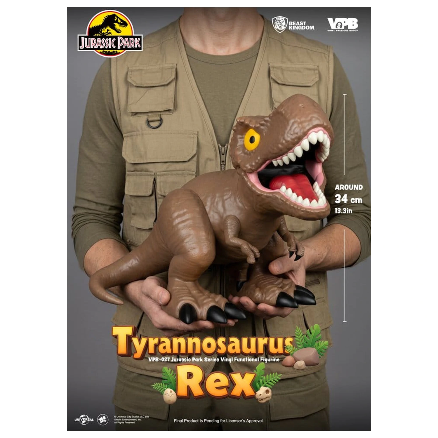 Jurassic Park Vinilna hranilnik Velika serija Tyrannosaurus Rex 34 cm fotografija izdelka