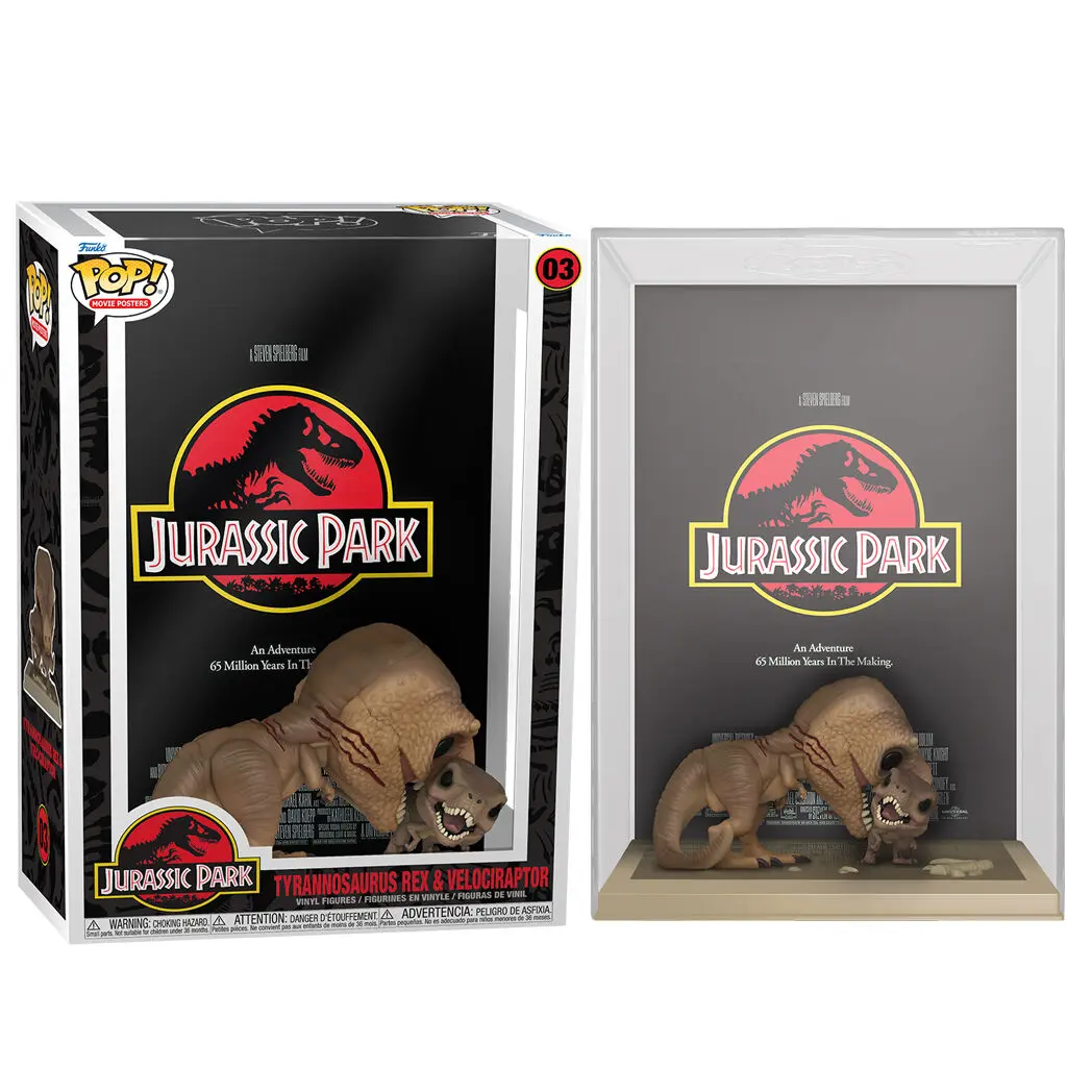 Jurassic Park POP! Filmski plakat & Figura Tyrannosaurus Rex & Velociraptor 9 cm fotografija izdelka