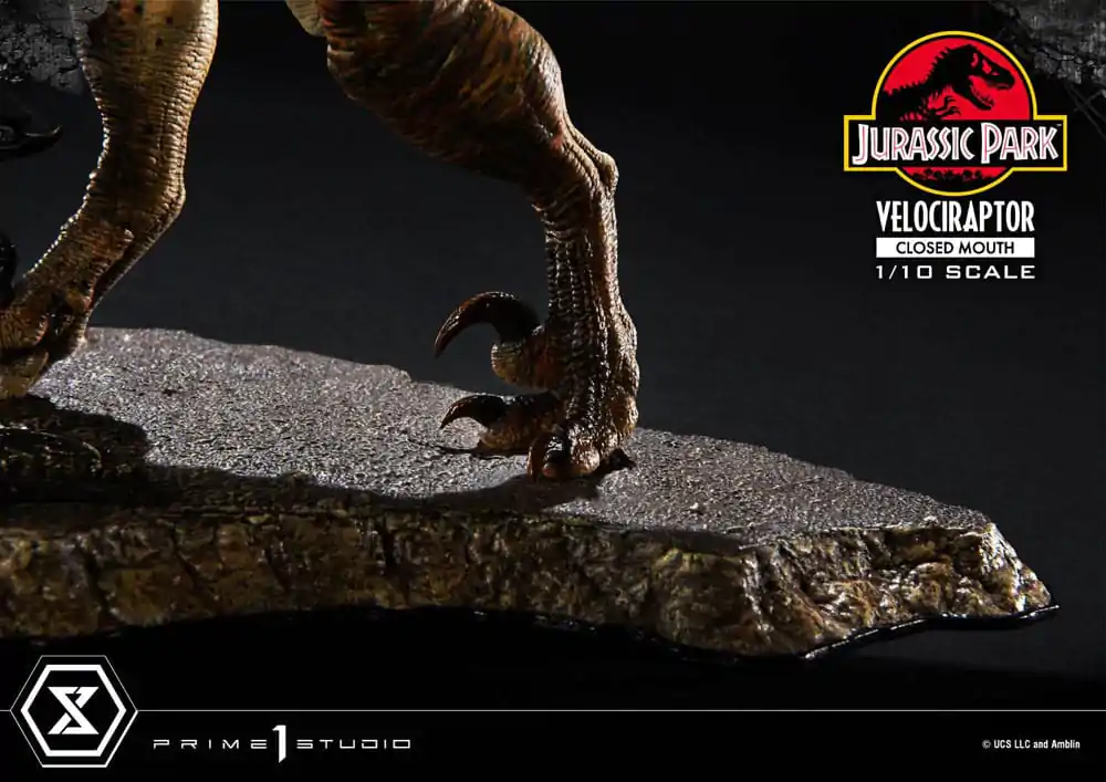 Jurassic Park Prime Collectibles Kip 1/10 Velociraptor Zaprtih Ust 19 cm fotografija izdelka