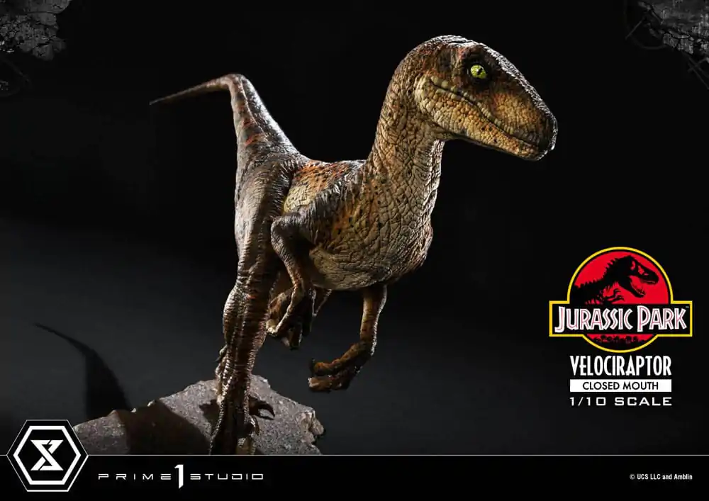 Jurassic Park Prime Collectibles Kip 1/10 Velociraptor Zaprtih Ust 19 cm fotografija izdelka