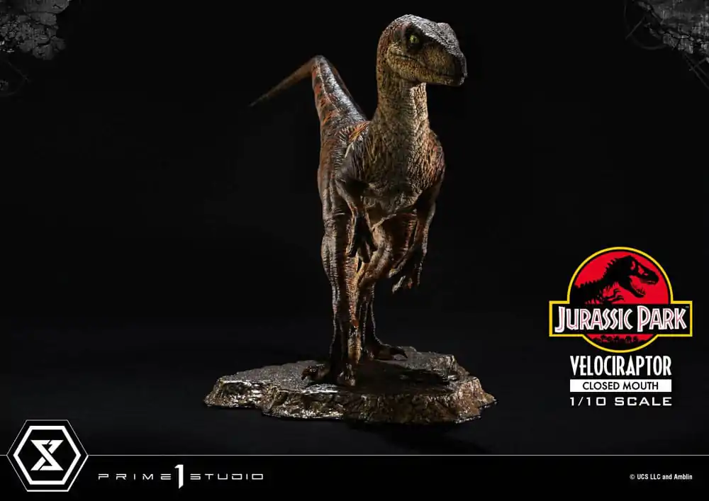 Jurassic Park Prime Collectibles Kip 1/10 Velociraptor Zaprtih Ust 19 cm fotografija izdelka