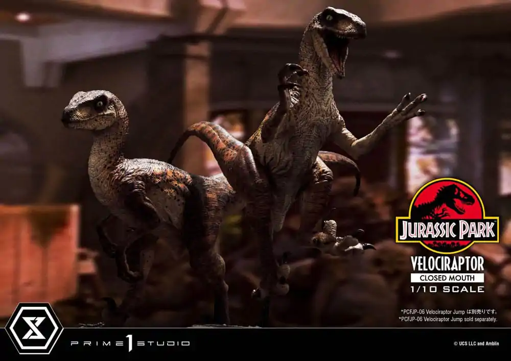 Jurassic Park Prime Collectibles Kip 1/10 Velociraptor Zaprtih Ust 19 cm fotografija izdelka