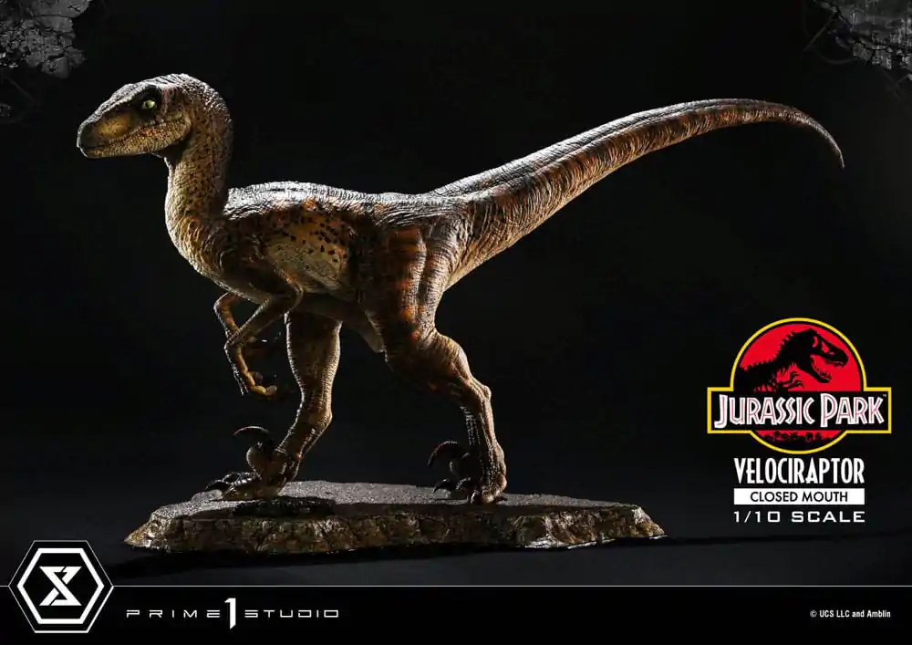 Jurassic Park Prime Collectibles Kip 1/10 Velociraptor Zaprtih Ust 19 cm fotografija izdelka