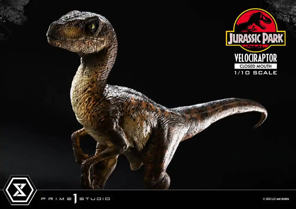 Jurassic Park Prime Collectibles Kip 1/10 Velociraptor Zaprtih Ust 19 cm fotografija izdelka