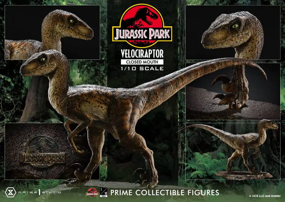 Jurassic Park Prime Collectibles Kip 1/10 Velociraptor Zaprtih Ust 19 cm fotografija izdelka