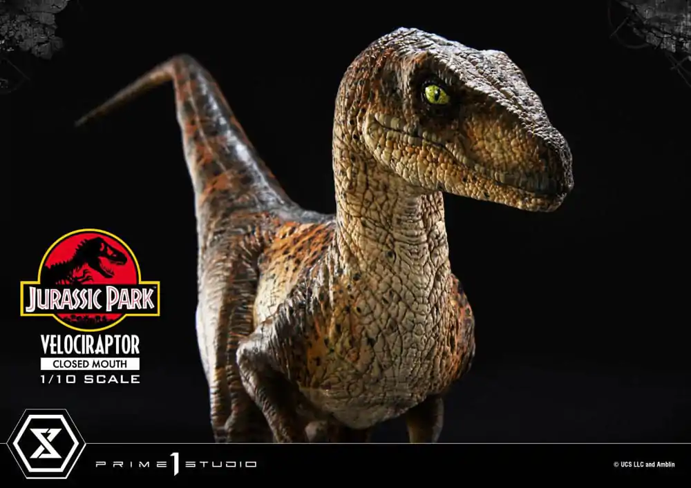 Jurassic Park Prime Collectibles Kip 1/10 Velociraptor Zaprtih Ust 19 cm fotografija izdelka