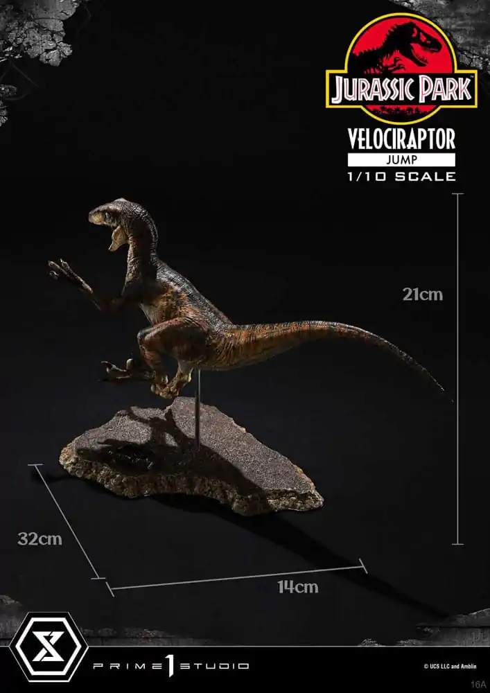 Jurassic Park Prime Collectibles kip 1/10 Velociraptor Jump 21 cm fotografija izdelka