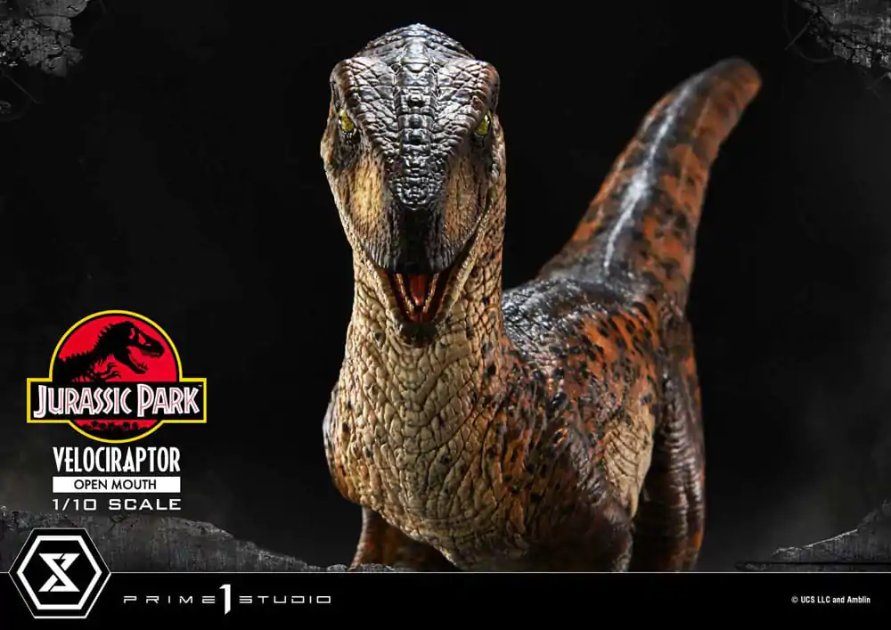 Jurassic Park Prime Collectibles kip 1/10 Velociraptor z odprtimi usti 19 cm fotografija izdelka