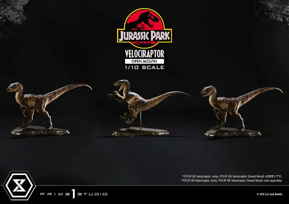 Jurassic Park Prime Collectibles kip 1/10 Velociraptor z odprtimi usti 19 cm fotografija izdelka