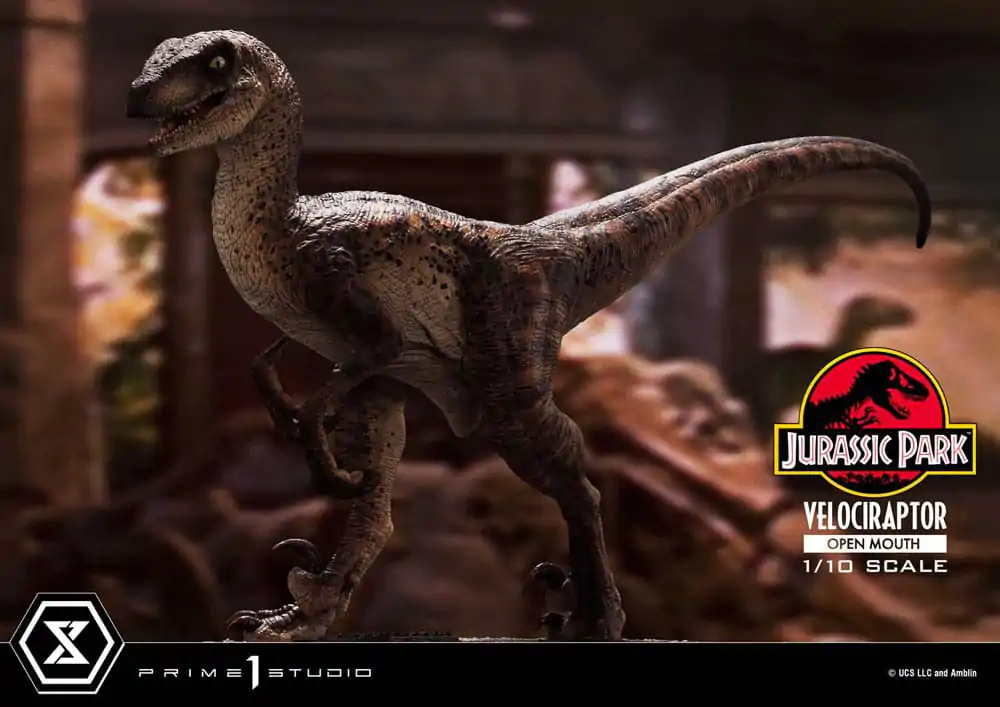 Jurassic Park Prime Collectibles kip 1/10 Velociraptor z odprtimi usti 19 cm fotografija izdelka