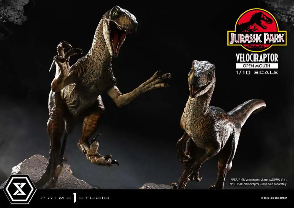 Jurassic Park Prime Collectibles kip 1/10 Velociraptor z odprtimi usti 19 cm fotografija izdelka