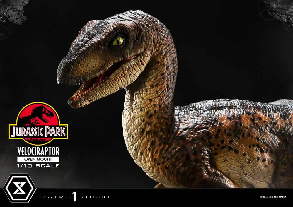 Jurassic Park Prime Collectibles kip 1/10 Velociraptor z odprtimi usti 19 cm fotografija izdelka