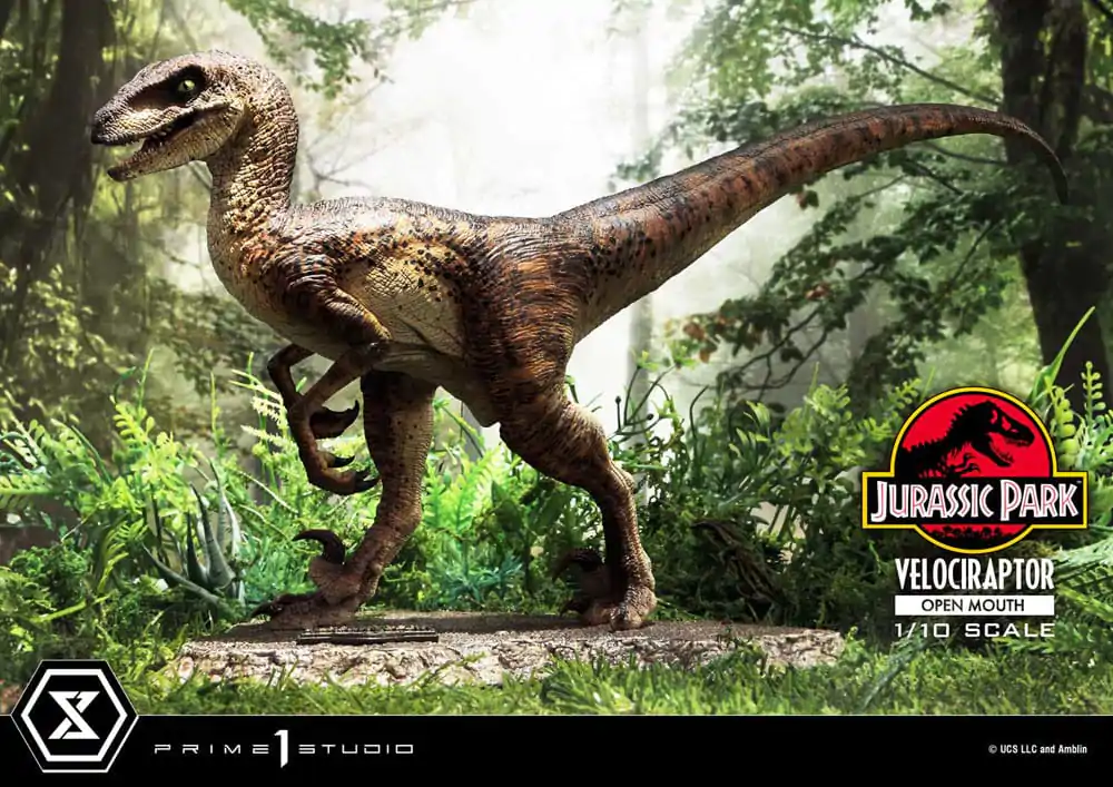 Jurassic Park Prime Collectibles kip 1/10 Velociraptor z odprtimi usti 19 cm fotografija izdelka