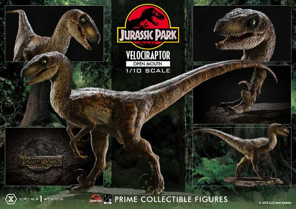 Jurassic Park Prime Collectibles kip 1/10 Velociraptor z odprtimi usti 19 cm fotografija izdelka