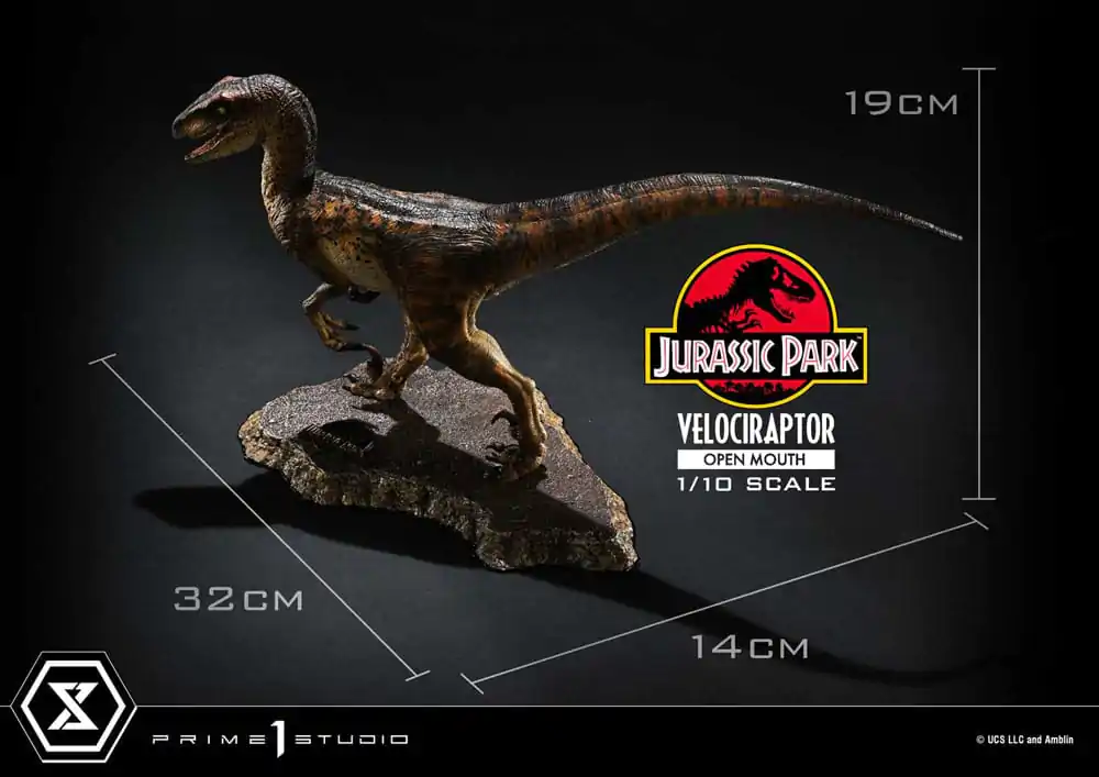 Jurassic Park Prime Collectibles kip 1/10 Velociraptor z odprtimi usti 19 cm fotografija izdelka