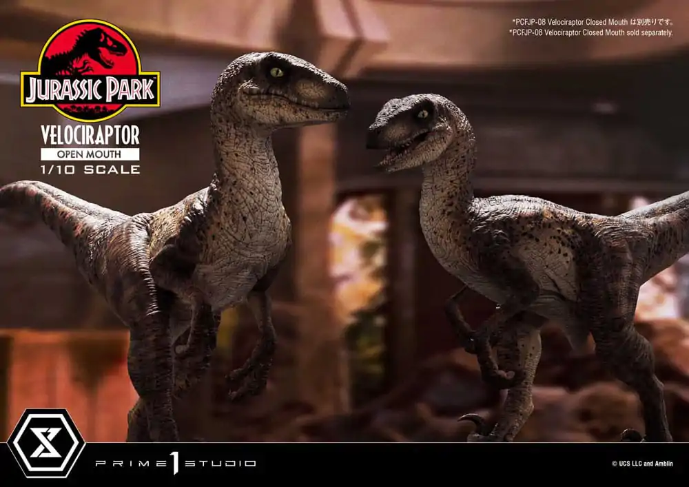 Jurassic Park Prime Collectibles kip 1/10 Velociraptor z odprtimi usti 19 cm fotografija izdelka