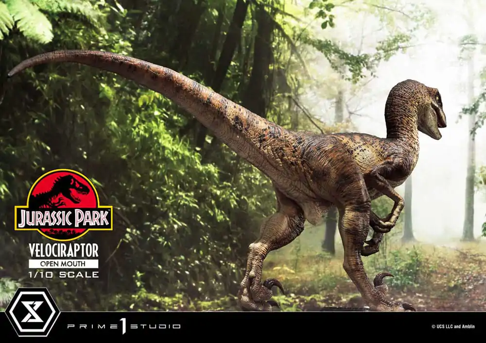 Jurassic Park Prime Collectibles kip 1/10 Velociraptor z odprtimi usti 19 cm fotografija izdelka