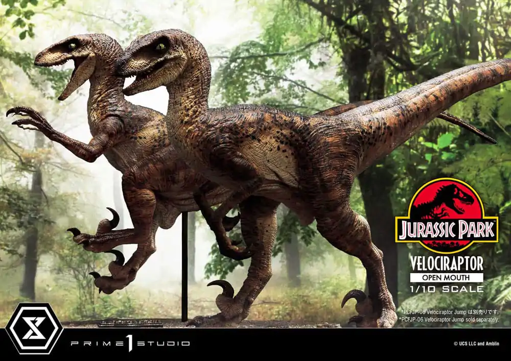 Jurassic Park Prime Collectibles kip 1/10 Velociraptor z odprtimi usti 19 cm fotografija izdelka