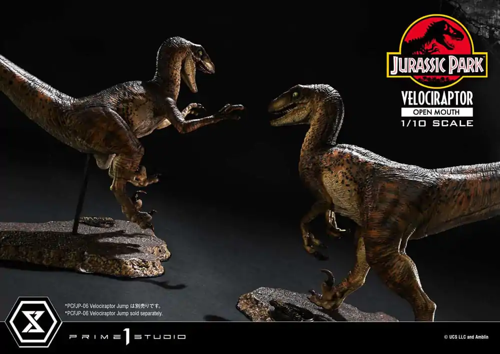 Jurassic Park Prime Collectibles kip 1/10 Velociraptor z odprtimi usti 19 cm fotografija izdelka