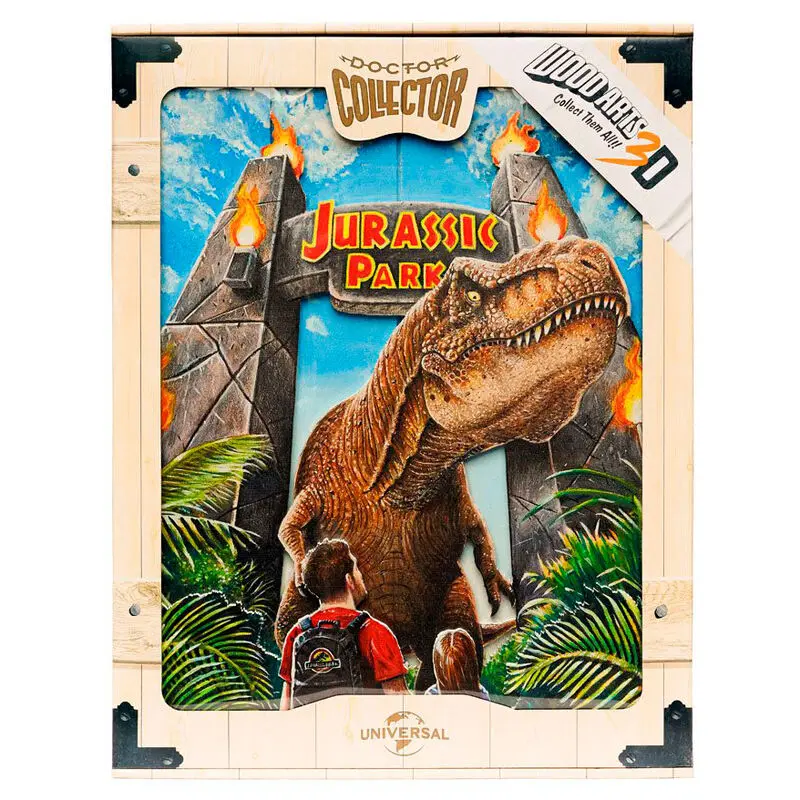 Jurassic Park WoodArts 3D Lesena Stenska Umetnina Rex Attack 30 x 40 cm fotografija izdelka