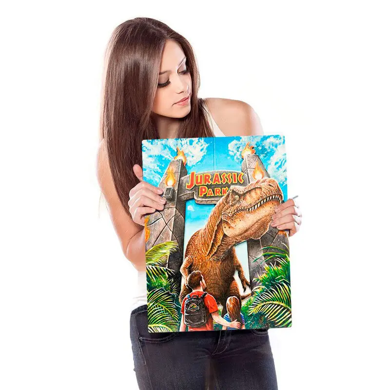 Jurassic Park WoodArts 3D Lesena Stenska Umetnina Rex Attack 30 x 40 cm fotografija izdelka