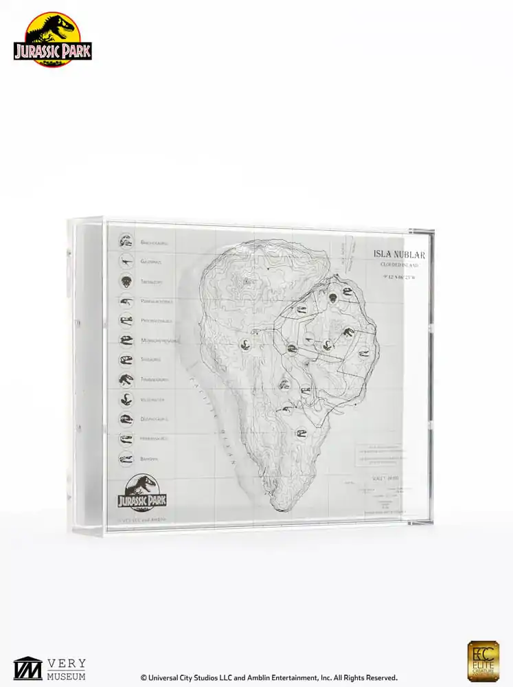 Jurassic Park Topografska Karta Isla Nublar fotografija izdelka