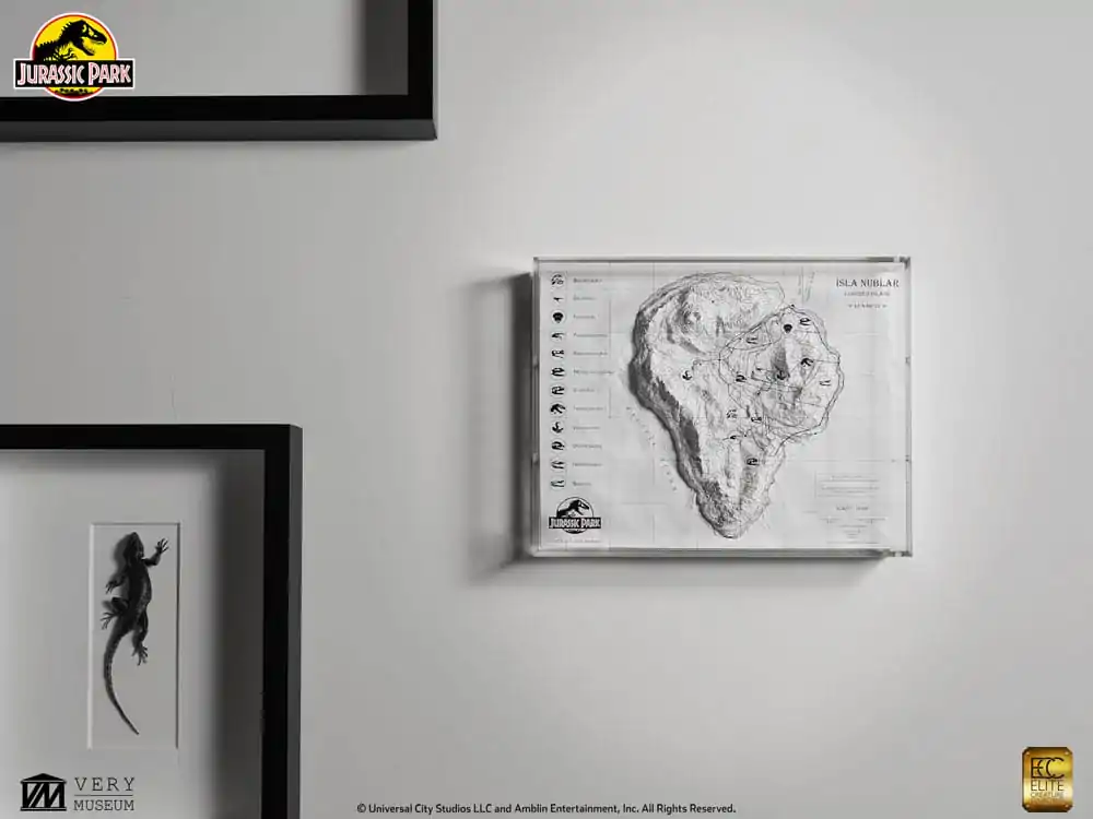 Jurassic Park Topografska Karta Isla Nublar fotografija izdelka