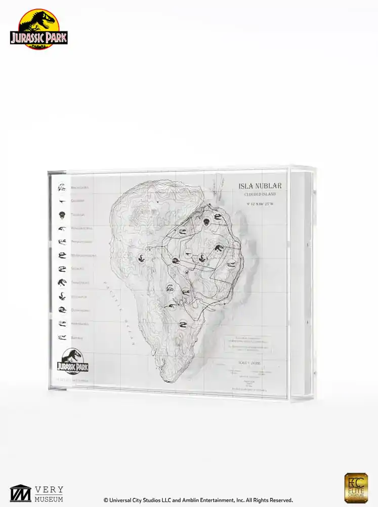 Jurassic Park Topografska Karta Isla Nublar fotografija izdelka