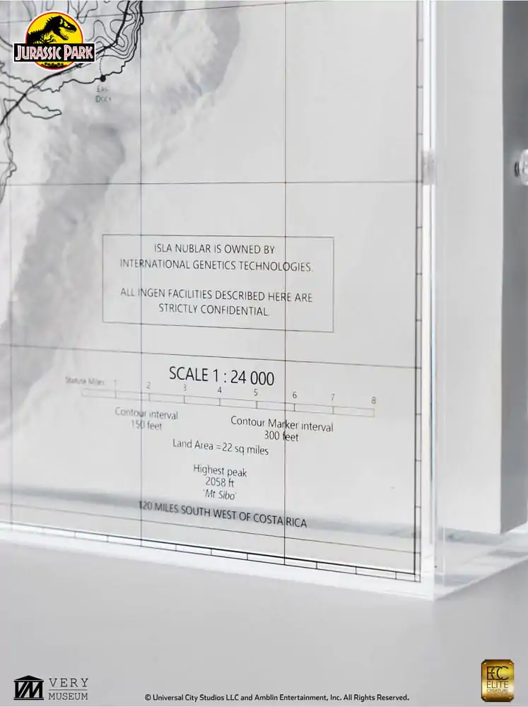 Jurassic Park Topografska Karta Isla Nublar fotografija izdelka
