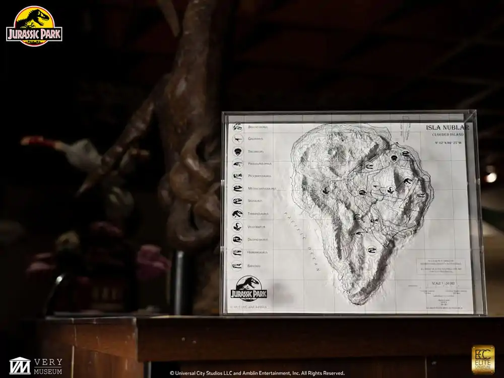 Jurassic Park Topografska Karta Isla Nublar fotografija izdelka