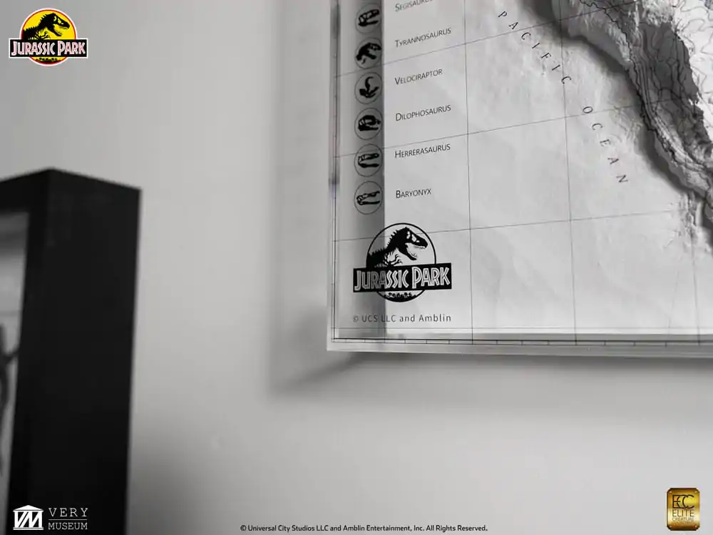 Jurassic Park Topografska Karta Isla Nublar fotografija izdelka